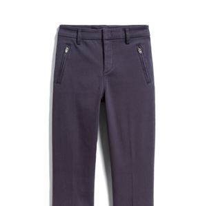 Blue Straight Leg Pants with Stylish Pockets